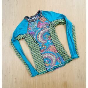 Trina Turn Festival Folkloric Swim Rash Guard Size Small